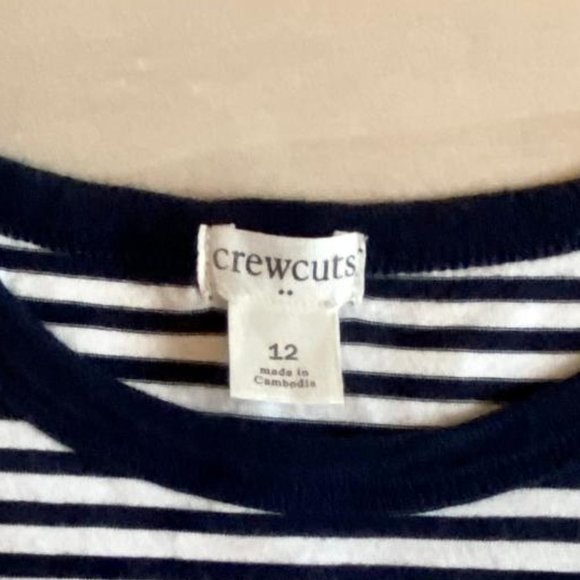 J. Crew Crewcuts Navy/White Striped Long-Sleeve T-Shirt with Embroidered Heart - Picture 4 of 7